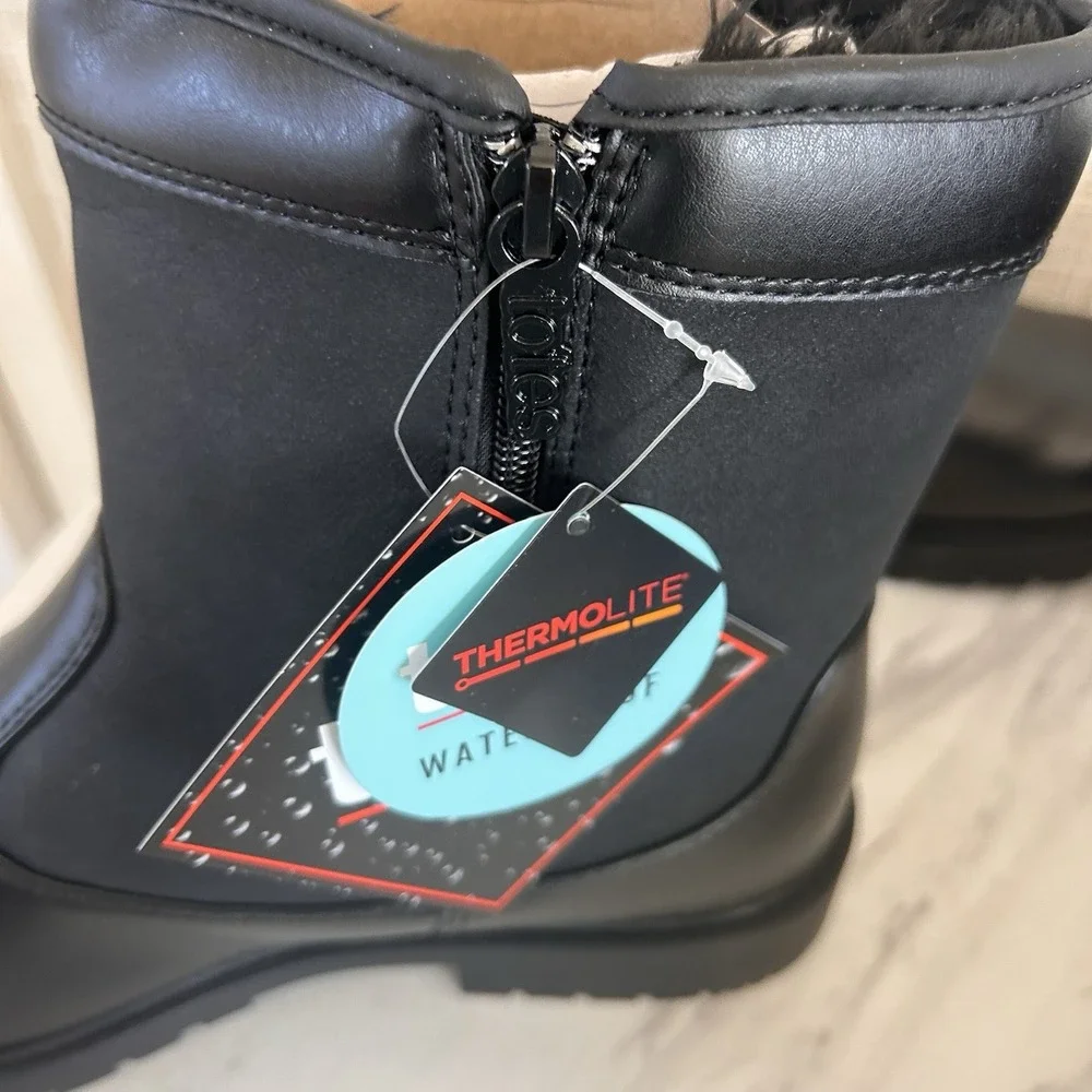 Totes Stadium Weather Boot Black Mens Sz 11M Thermolite Waterproof Zipper Warm